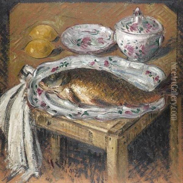 La Carpe Oil Painting - Gustave Loiseau
