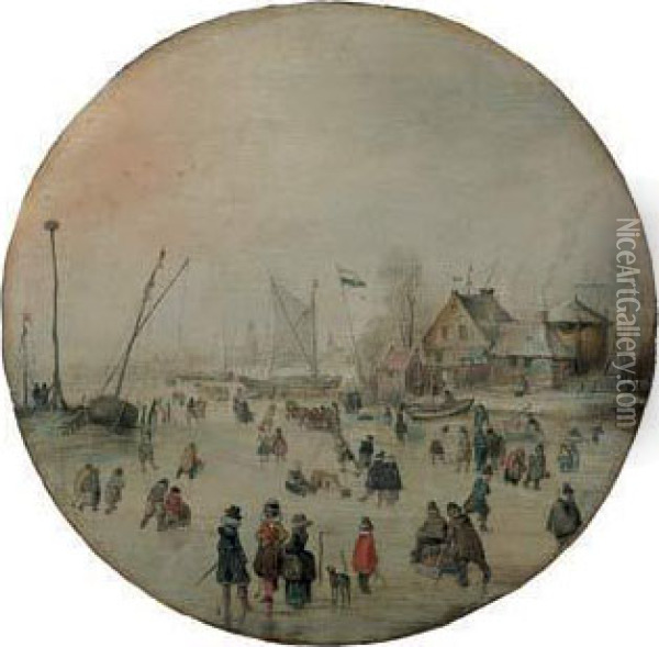 Paysage D'hiver Oil Painting - Hendrick Avercamp