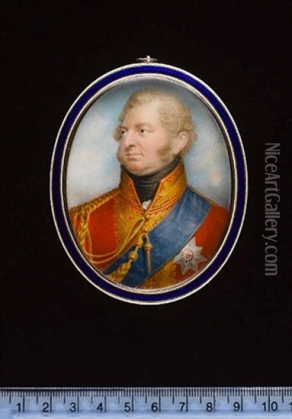 Frederick, Duke Of York And Albany, Wearing Field Marshal's Scarlet Uniform With Gold Lace And Aiguillette, Blue Sash And Breast Star Of The Order Of The Garter Oil Painting - William Marshall Craig