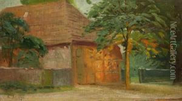Auf Dem Hofe Oil Painting - Friedrich Wilhelm Schwinge