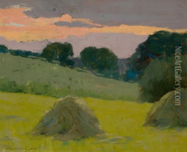 Haystacks Oil Painting - Arthur Wesley Dow