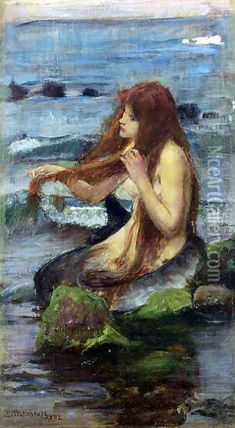 The Mermaid study 1892 Oil Painting - John William Waterhouse