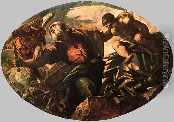 The Sacrifice of Isaac Oil Painting - Jacopo Tintoretto (Robusti)
