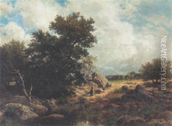 Landschaft Mit Schaferin Oil Painting - Otto Froelicher