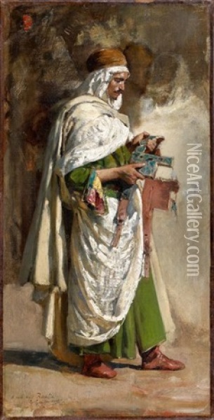 L'examen Du Harnais Oil Painting - Gustave Achille Guillaumet