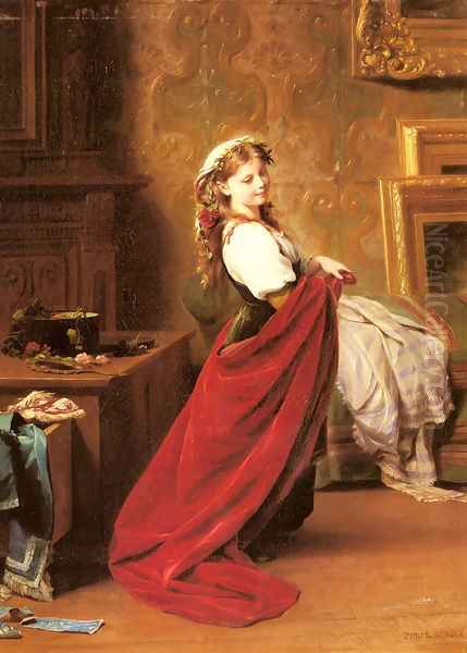 Dressing Up Oil Painting - Fritz Zuber-Buhler