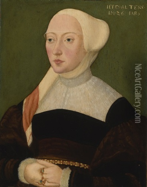 Portrait Of A Woman, Bust-length Oil Painting - Hans Schoepfer the Elder