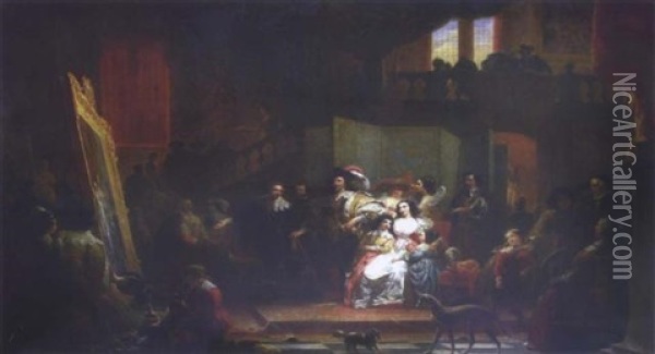 La Visite Du Roi Charles Ier Dans L'atelier De Van Dyck Oil Painting - Jacques Joseph Eeckhout