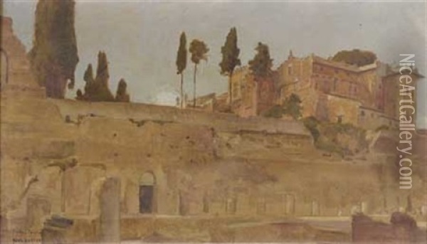 Rome: Villa Mills Palatin Oil Painting - Paul Buffet