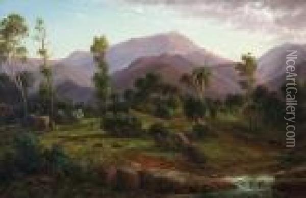On The Wonnangatta River, Gippsland Oil Painting - Eugene von Guerard