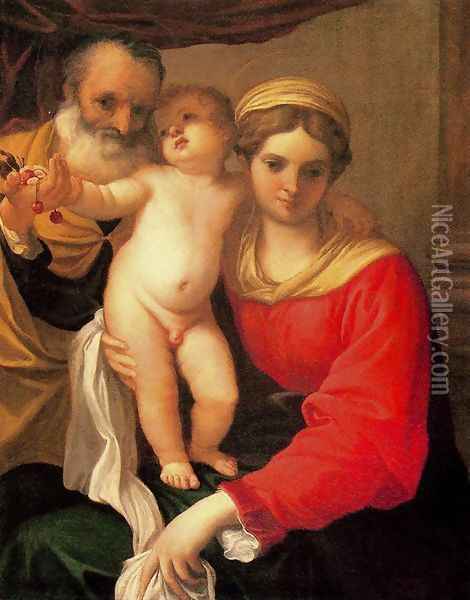 Madonna with cherries Oil Painting - Annibale Carracci