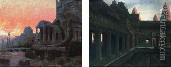 Angkor Vat Oil Painting - Andre Delacroix