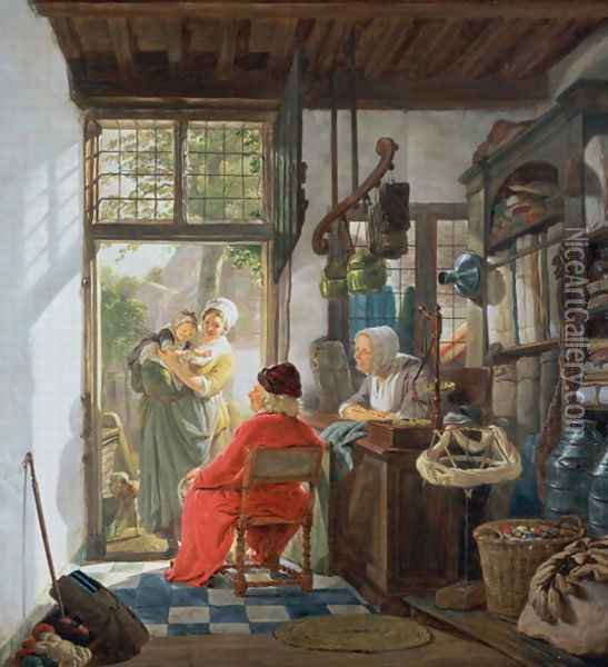 The Cloth Shop Oil Painting - Jacob Van Stry