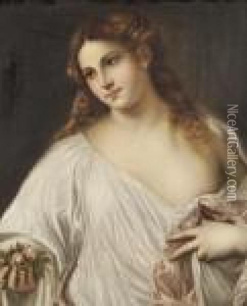 Flora Oil Painting - Tiziano Vecellio (Titian)