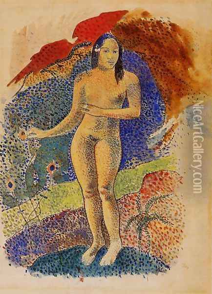 Nave Nave Feuna LEve Tahitienne Aka Beautiful Land Tahitian Eve Oil Painting - Paul Gauguin