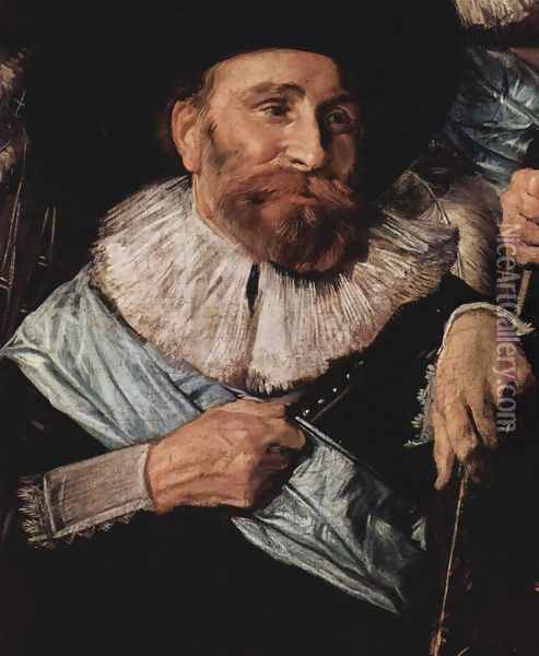Company of Captain Reinier Reael, known as the 'Meagre Company' (detail 6) Oil Painting - Frans Hals