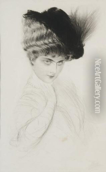Madame Marthe Letellier Oil Painting - Paul Cesar Helleu
