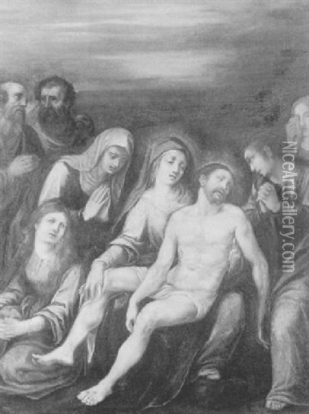 The Pieta Oil Painting - Astolfo Petrazzi