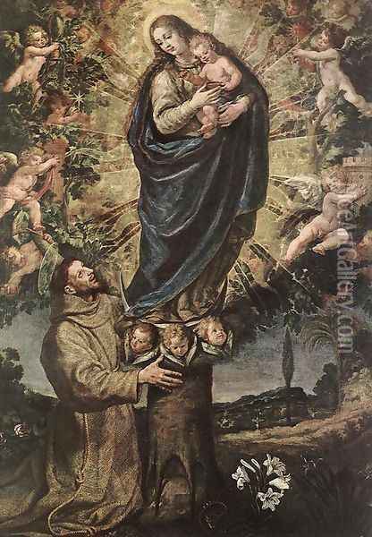 Vision of St Francis of Assisi 1631 Oil Painting - Vincenzo Carducci