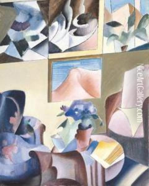 Vue D'atelier (1929) Oil Painting - Albert Claes-Thobois