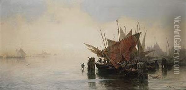 El Puerto De Venecia Oil Painting - Ramon Tusquets y Maignon