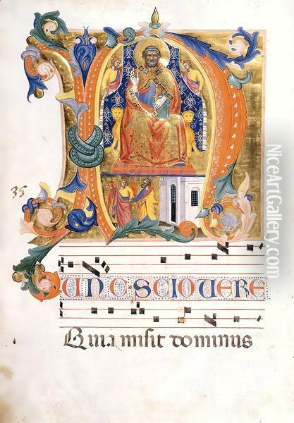Antiphonary (Folio 35v) Oil Painting - Cenni Di Francesco Di Ser Cenni