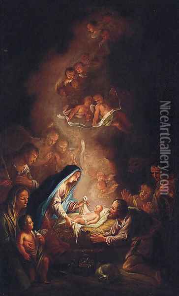 The Adoration of the Shepherds Oil Painting - Franz Sigrist