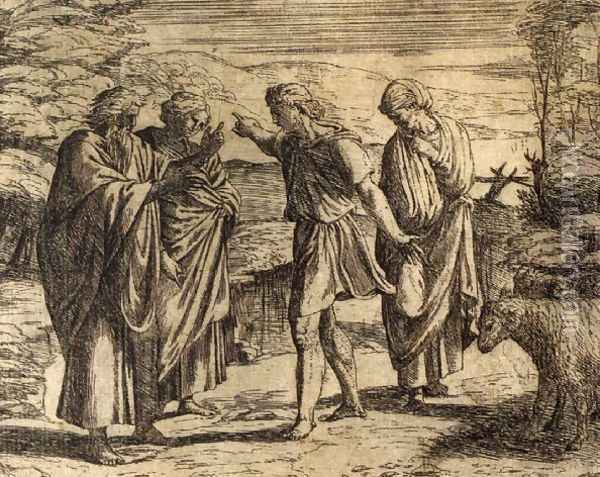 Scena Biblica 1615 Oil Painting - Orazio Borgianni
