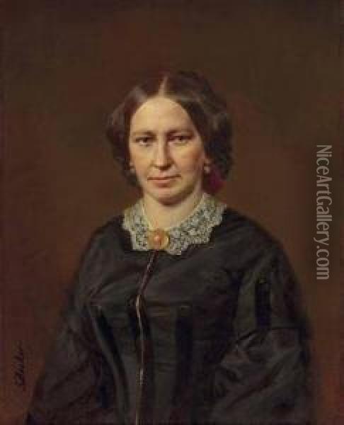 Damenportrait Oil Painting - Georg Decker
