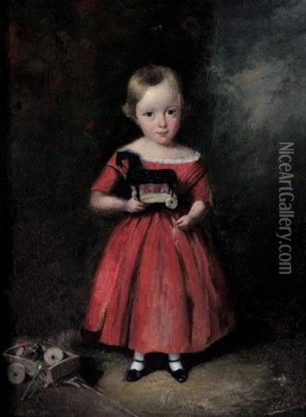 Boy In A Red Dress Oil Painting - Augustus Earle