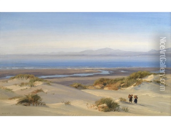 On The Dunes At Low Tide Oil Painting - Henry Moore