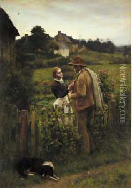 The Shepherd's Courtship Oil Painting - Charles Martin Hardie