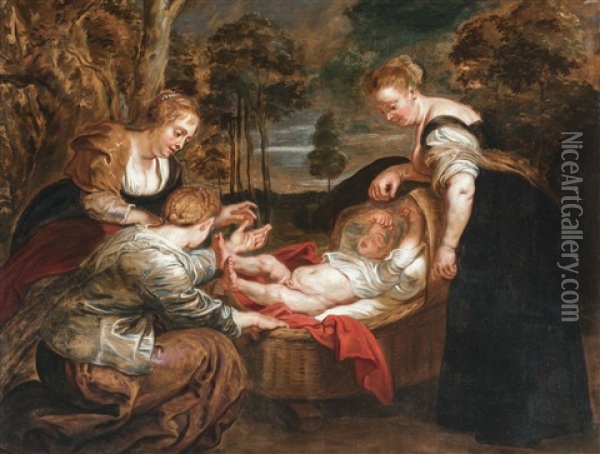 Moses Saved From The Water Oil Painting - Peter Paul Rubens