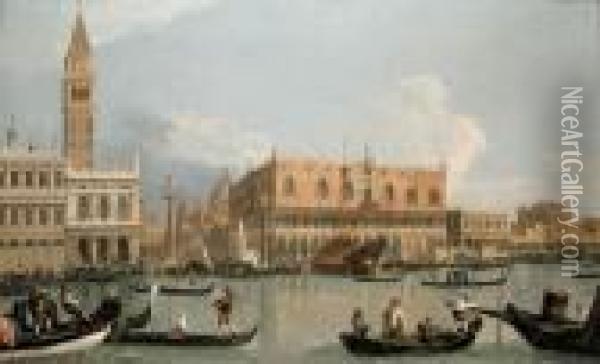 The Molo, Venice From The Bacino Di San Marco Oil Painting - (Giovanni Antonio Canal) Canaletto