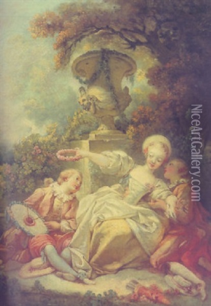 La Coquette Fixee Oil Painting - Jean-Honore Fragonard
