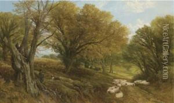 A Surrey Glade Oil Painting - Frederick William Hulme