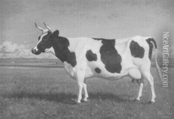 Cow Oil Painting - Carl Henrik Bogh