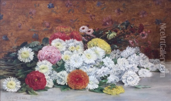 La Serenade Pour Les Belles Ou Les Deux Perroquets Oil Painting - Pierre (Desire Eugene) Franc Lamy