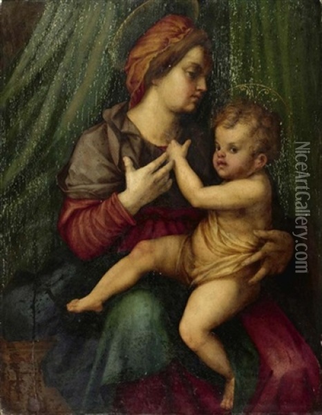 Madonna Mit Kind Oil Painting - Andrea Del Sarto