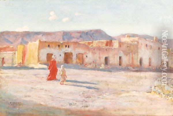 Street In Bou Saada Oil Painting - Alphonse Etienne Dinet