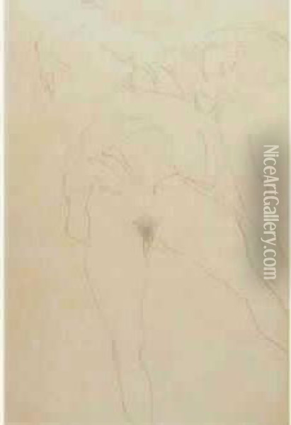 Etude Pour Die Braut, 1917-1918 Oil Painting - Gustav Klimt