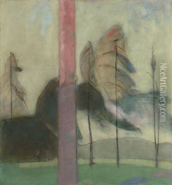 See-saw By The Sea Oil Painting - Helene Sofia Schjerfbeck