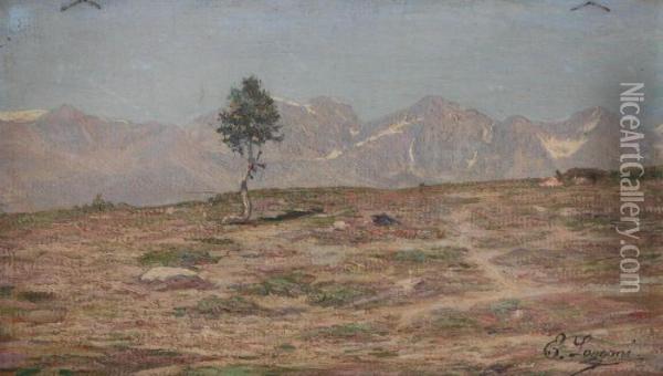 Mountain Landscape Oil Painting - Emilio Longoni