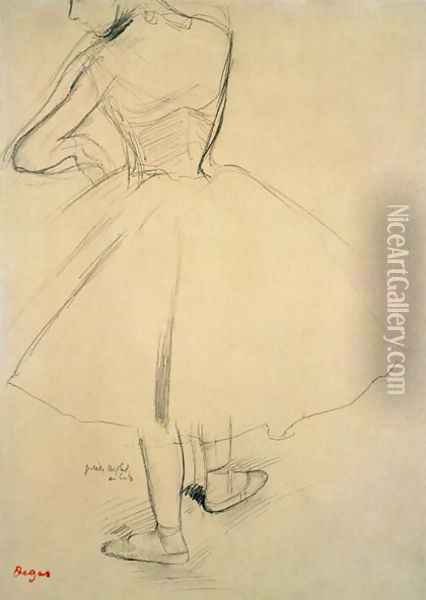 Ballet Dancer from Behind Oil Painting - Edgar Degas