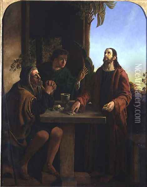 Christ at Emmaus Oil Painting - James Smetham