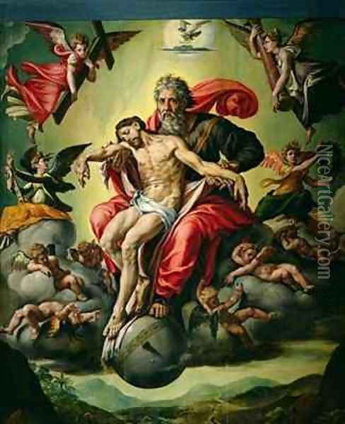 The Holy Trinity Oil Painting - Anonimo Flamenco