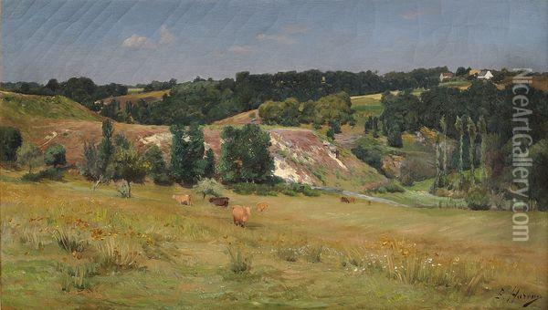 Le Champ Aux Vaches Oil Painting - Ernest Hareux