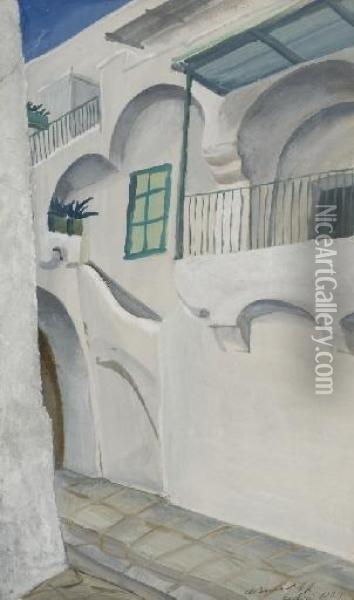Etude Pour Des Scenes De Village A Capri Oil Painting - Alexander Evgenievich Yakovlev