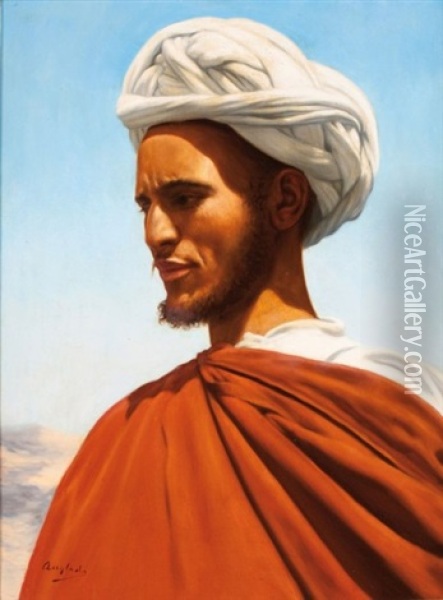 Portrait D'homme Au Turban Oil Painting - Luis Anglada Pinto