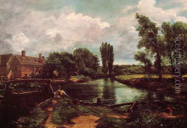 A Water Mill Oil Painting - John Constable
